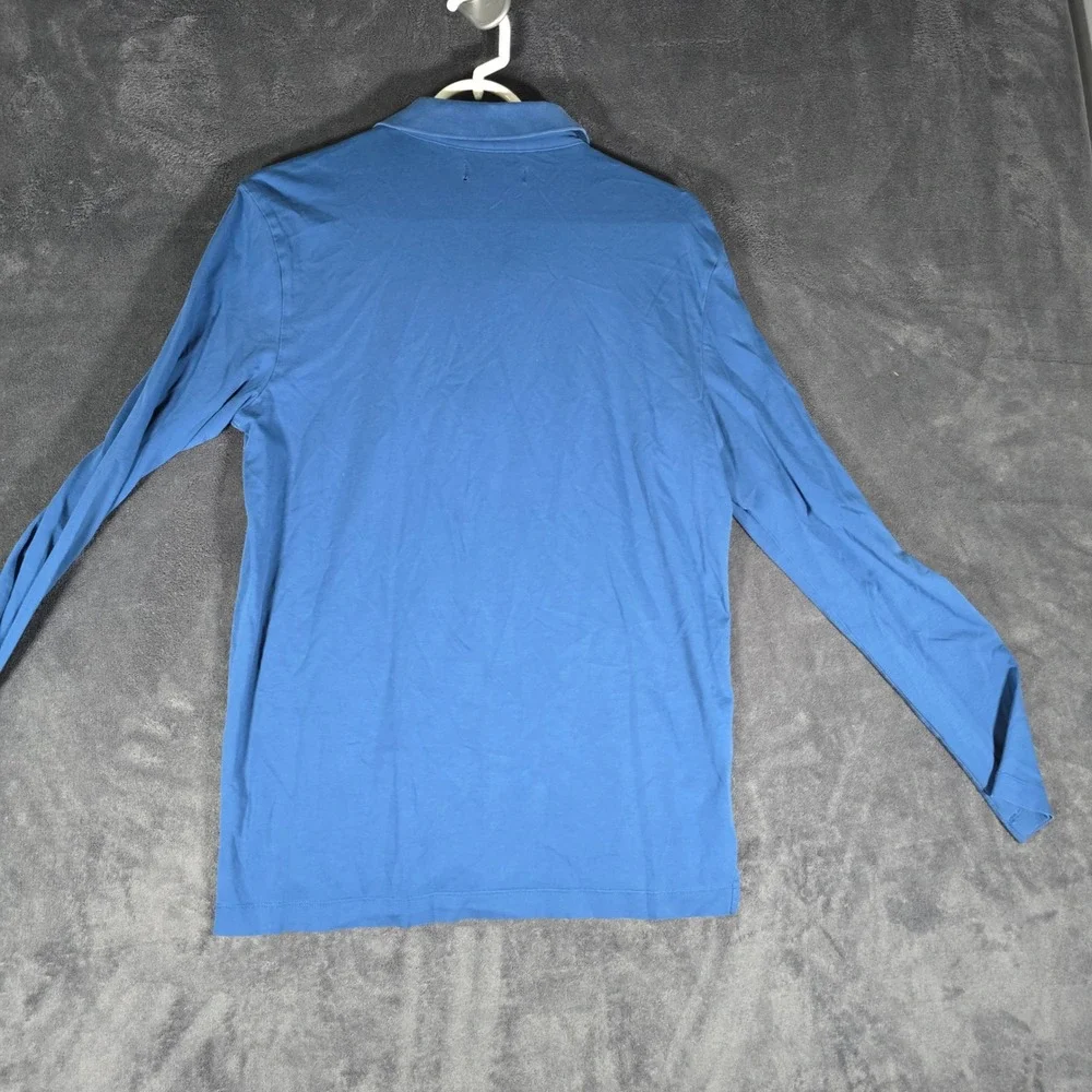 Banana Republic Mens Polo Shirt Long Sleeve‎ 1/4 Zip Blue Casual Small